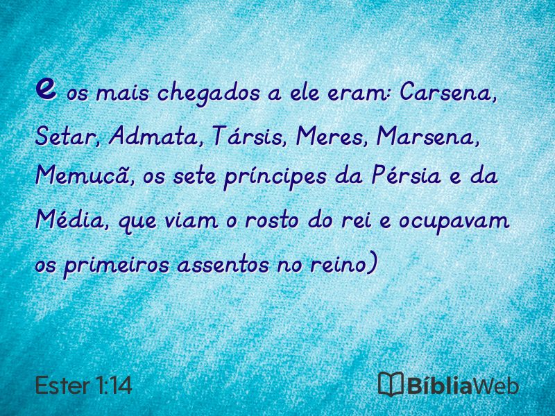 Ester 1:14 em imagem para compartilhar