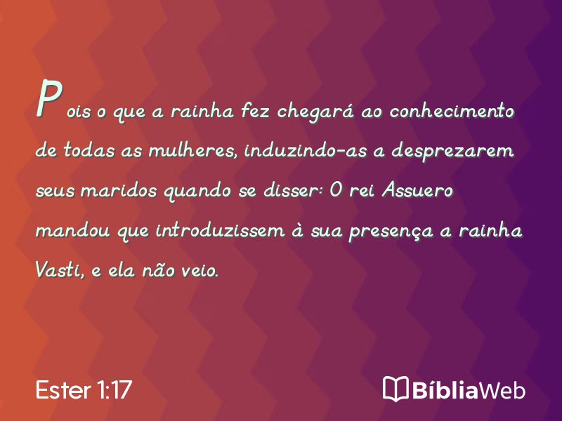 Ester 1:17 em imagem para compartilhar