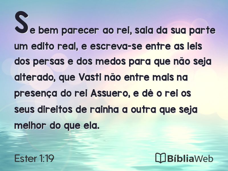 Ester 1:19 em imagem para compartilhar