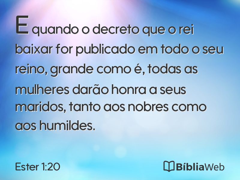 Ester 1:20 em imagem para compartilhar