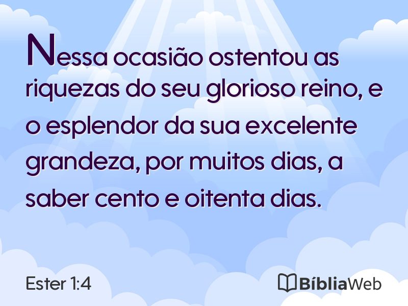 Ester 1:4 em imagem para compartilhar