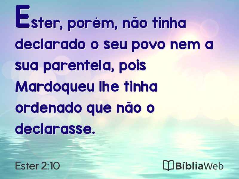 Ester 2:10 em imagem para compartilhar
