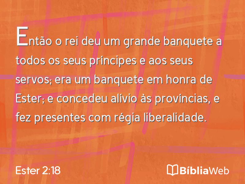 Ester 2:18 em imagem para compartilhar