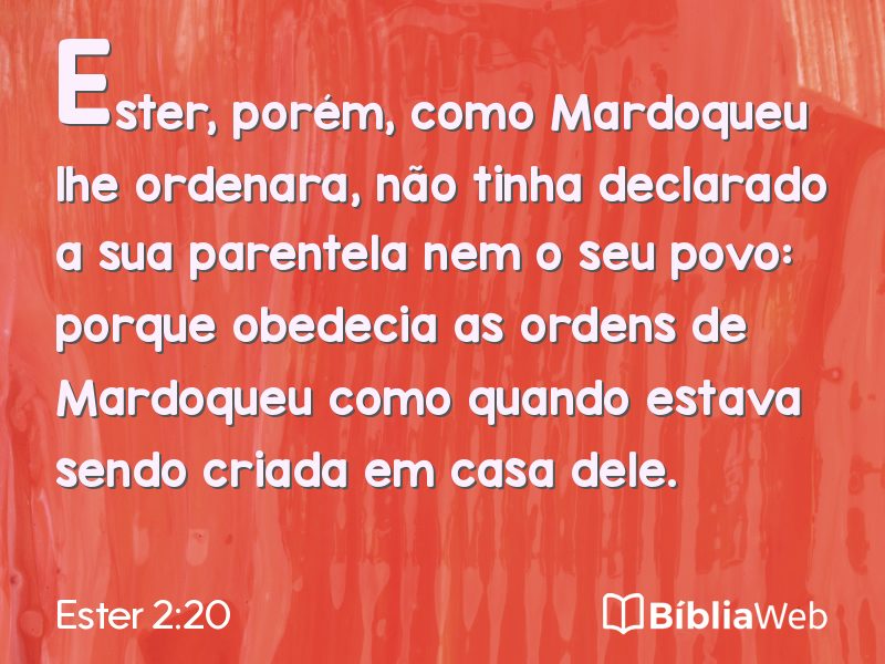 Ester 2:20 em imagem para compartilhar