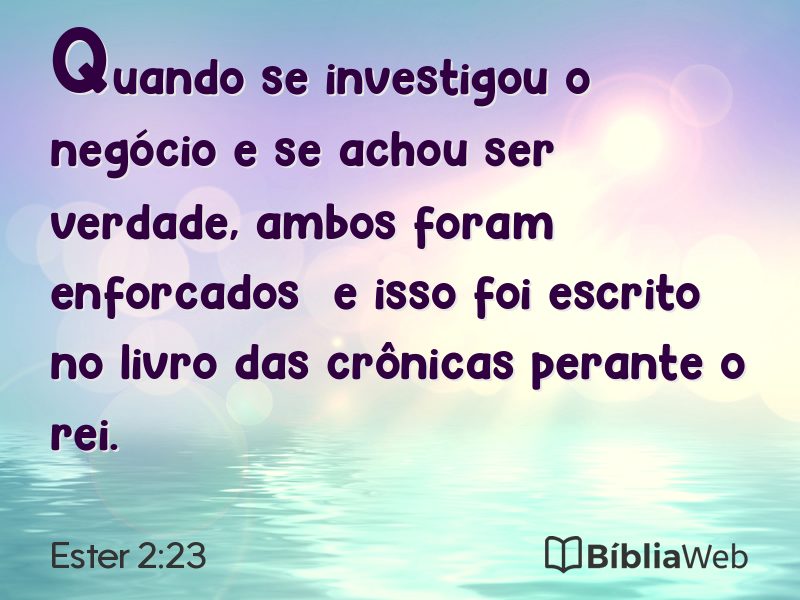 Ester 2:23 em imagem para compartilhar