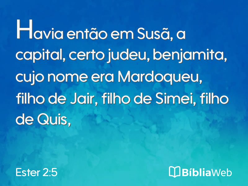 Ester 2:5 em imagem para compartilhar