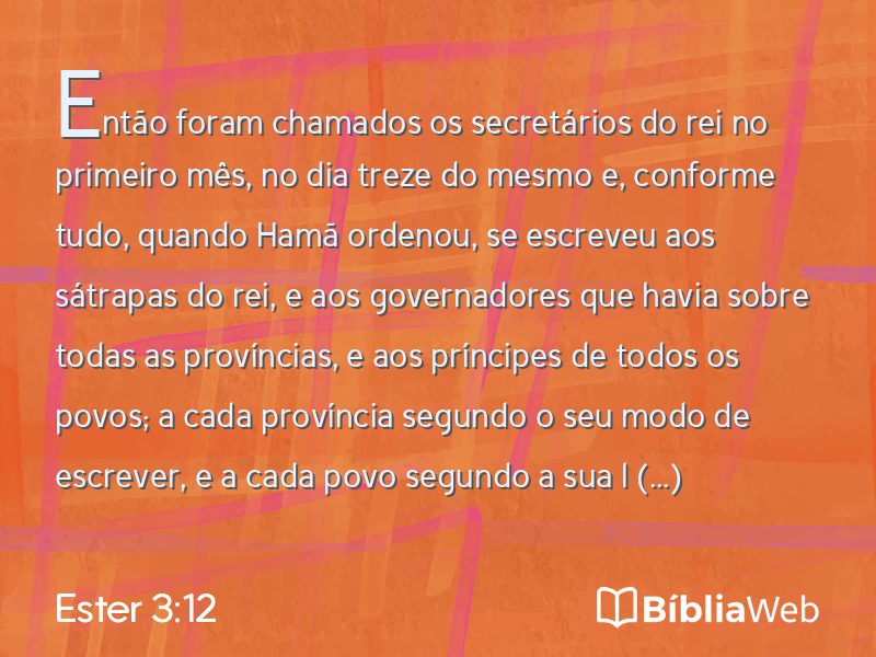 Ester 3:12 em imagem para compartilhar