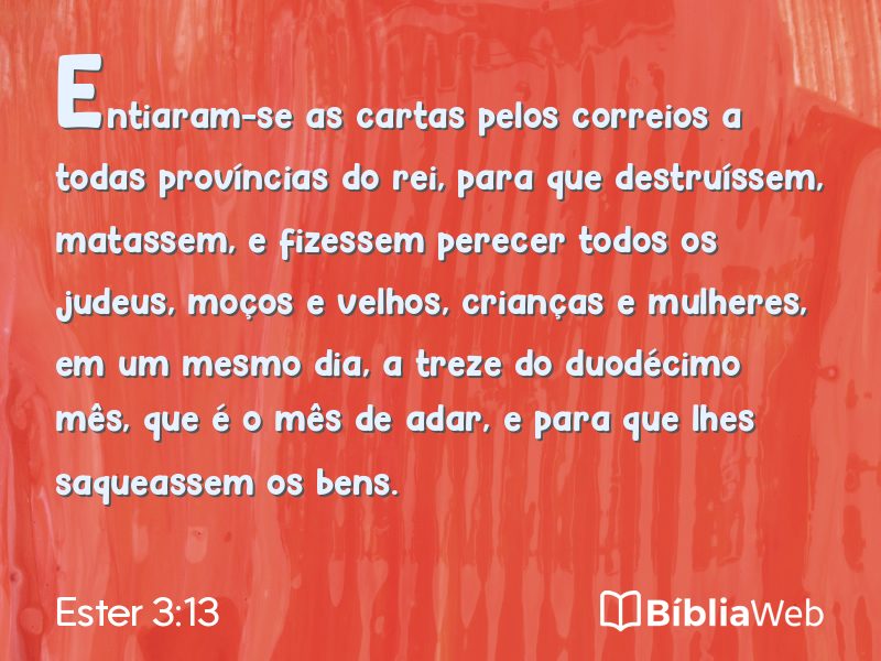 Ester 3:13 em imagem para compartilhar