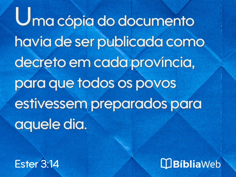 Ester 3:14 em imagem para compartilhar