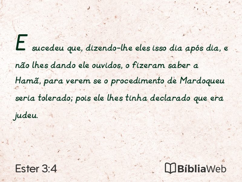 Ester 3:4 em imagem para compartilhar