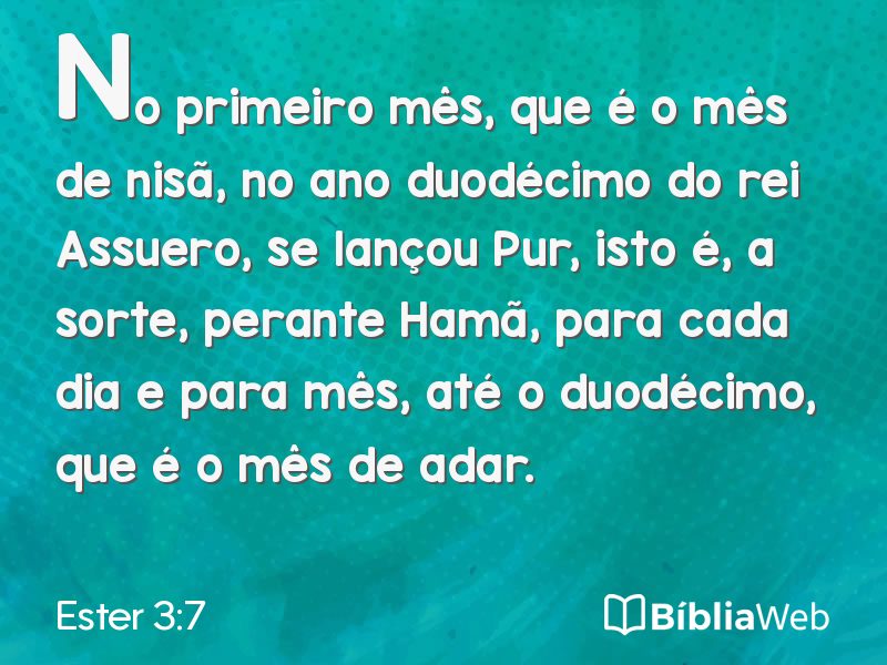 Ester 3:7 em imagem para compartilhar