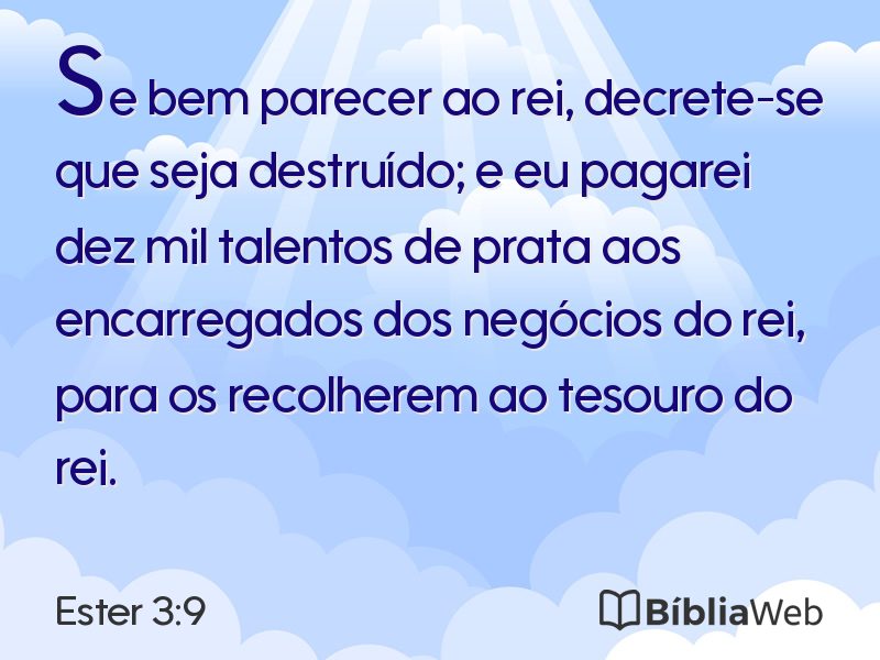 Ester 3:9 em imagem para compartilhar