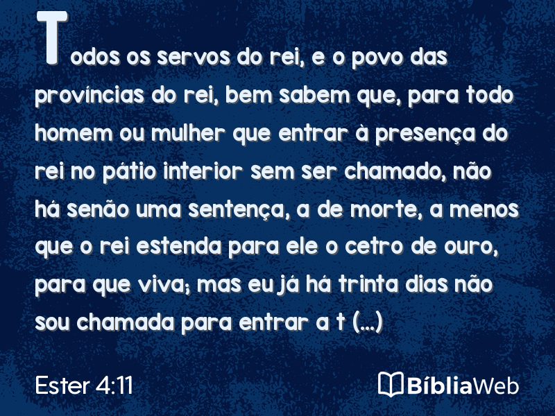 Ester 4:11 em imagem para compartilhar