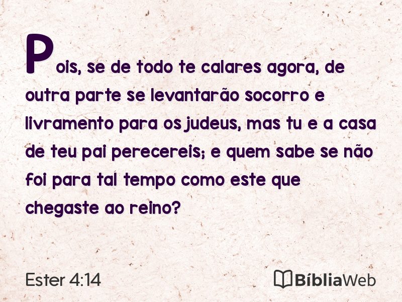 Ester 4:14 em imagem para compartilhar