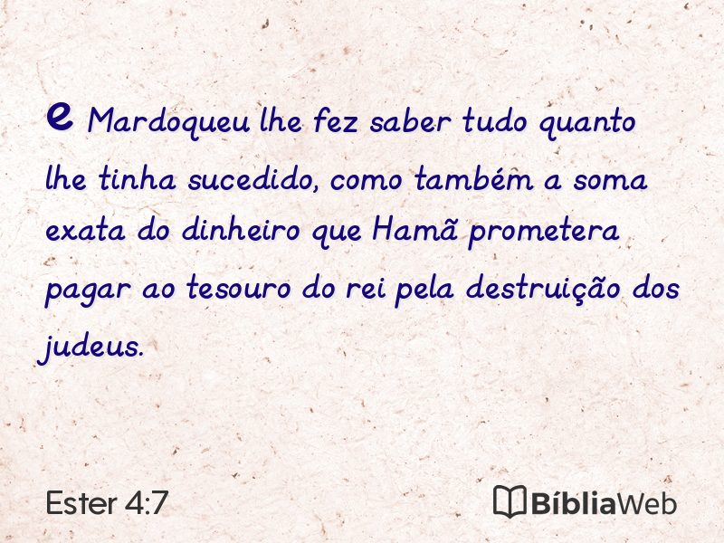 Ester 4:7 em imagem para compartilhar