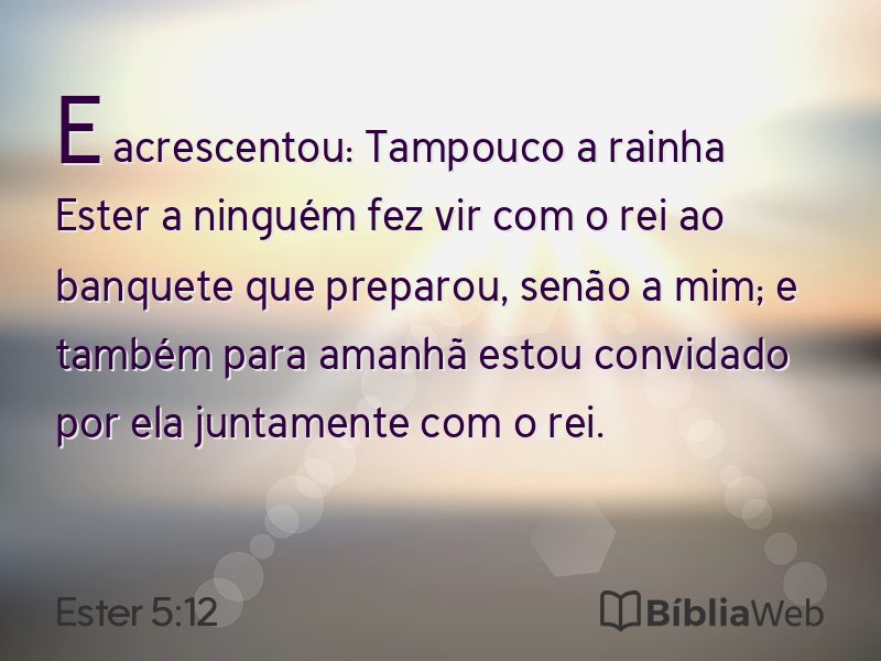 Ester 5:12 em imagem para compartilhar