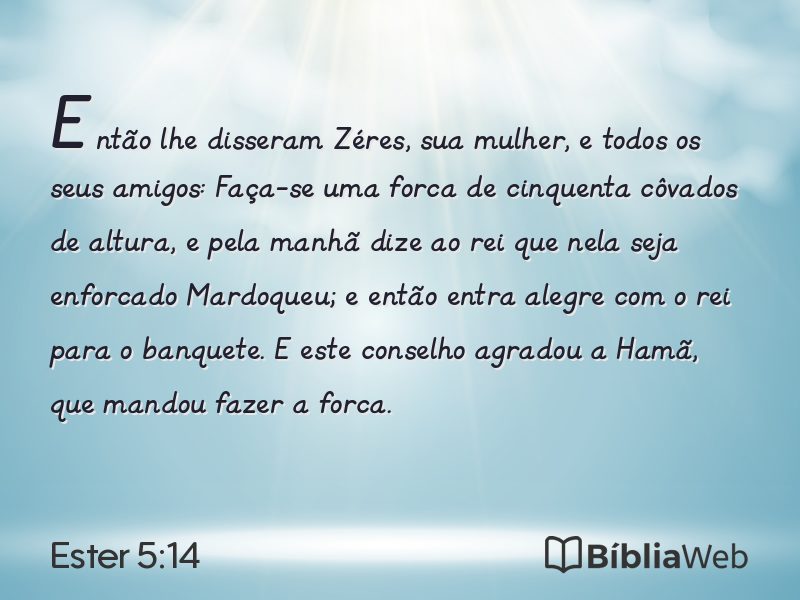 Ester 5:14 em imagem para compartilhar