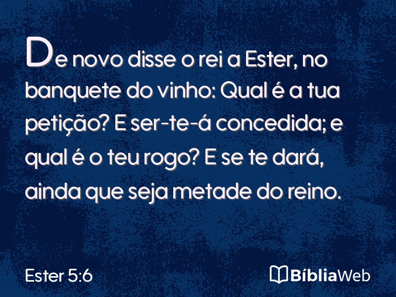 Ester 5:6 em imagem para compartilhar