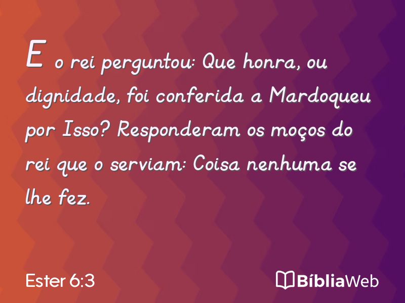 Ester 6:3 em imagem para compartilhar