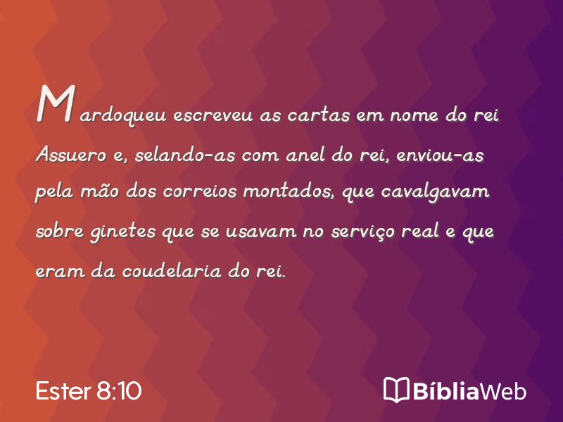 Ester 8:10 em imagem para compartilhar