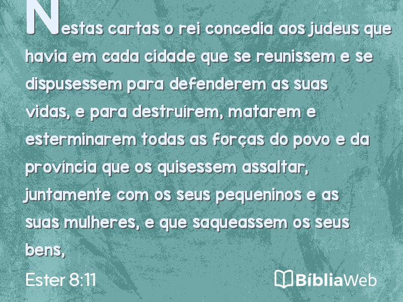 Ester 8:11 em imagem para compartilhar