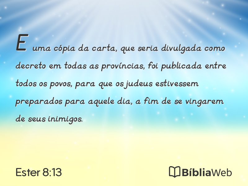 Ester 8:13 em imagem para compartilhar