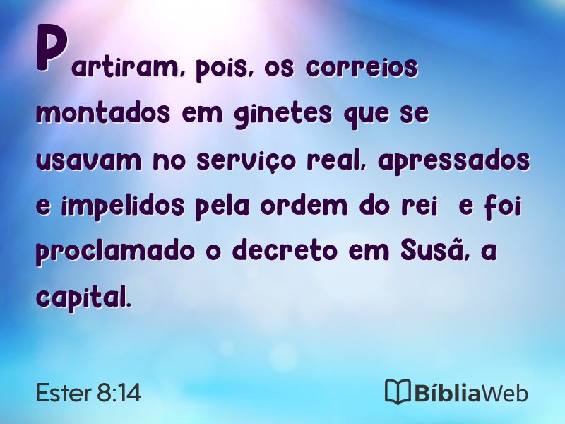 Ester 8:14 em imagem para compartilhar