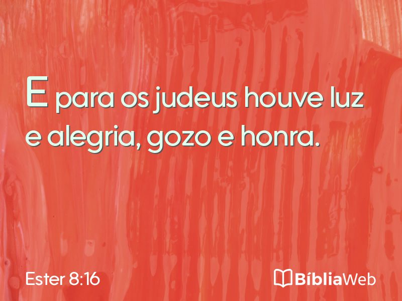 Ester 8:16 em imagem para compartilhar