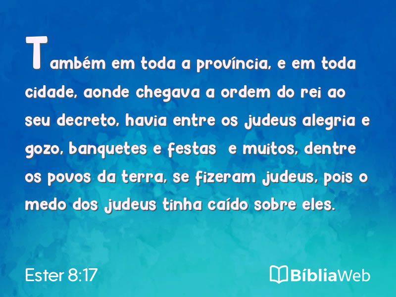 Ester 8:17 em imagem para compartilhar