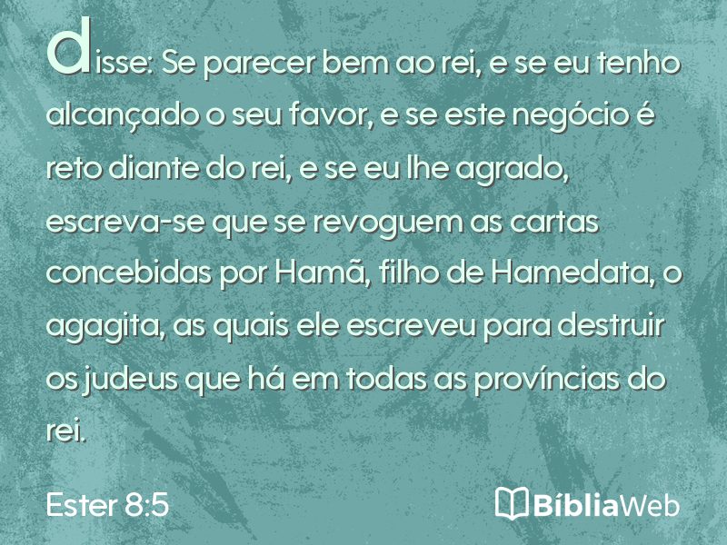 Ester 8:5 em imagem para compartilhar