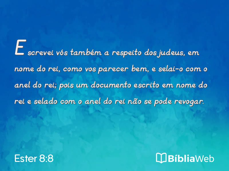 Ester 8:8 em imagem para compartilhar