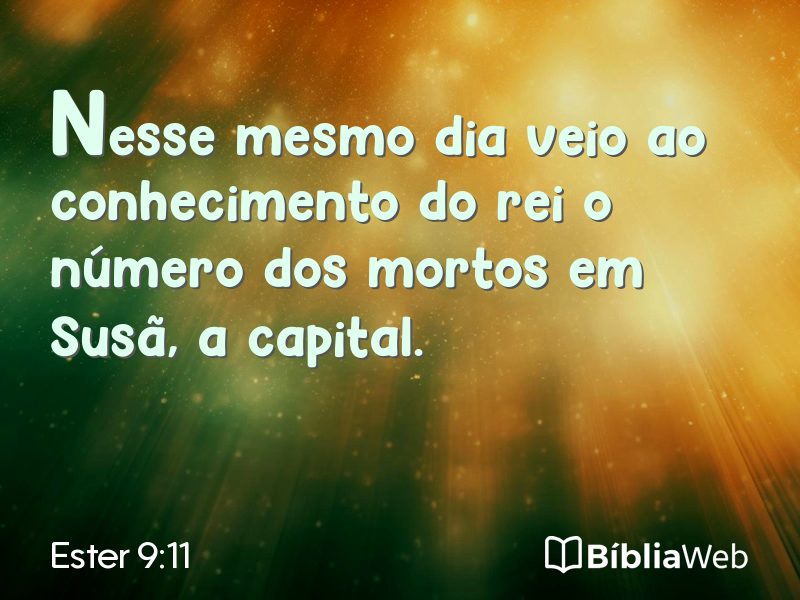 Ester 9:11 em imagem para compartilhar