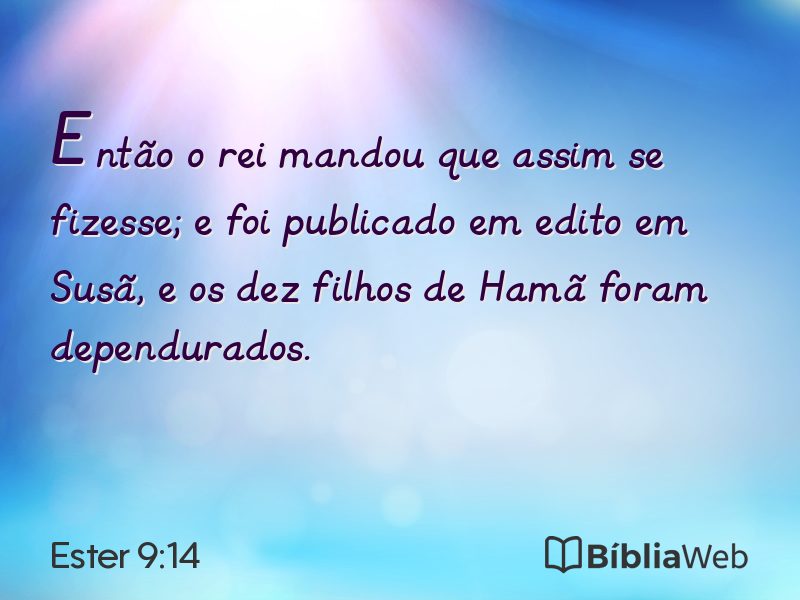 Ester 9:14 em imagem para compartilhar