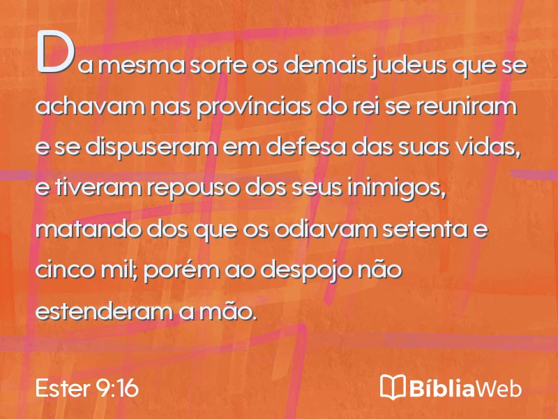 Ester 9:16 em imagem para compartilhar