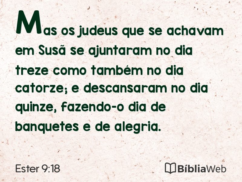 Ester 9:18 em imagem para compartilhar