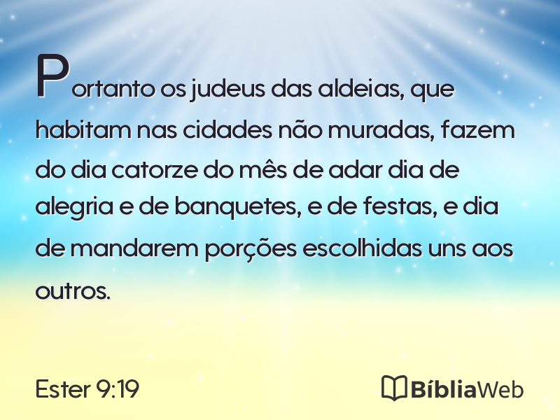 Ester 9:19 em imagem para compartilhar