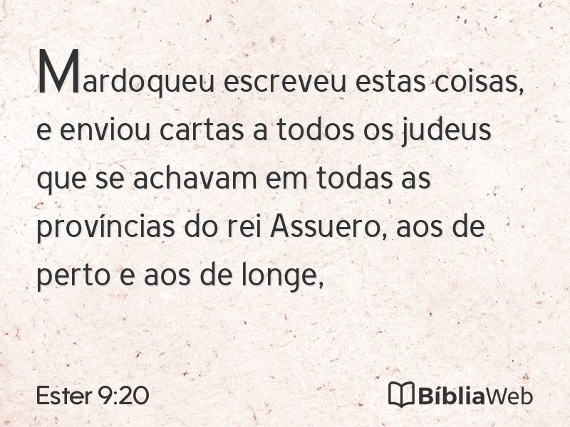 Ester 9:20 em imagem para compartilhar