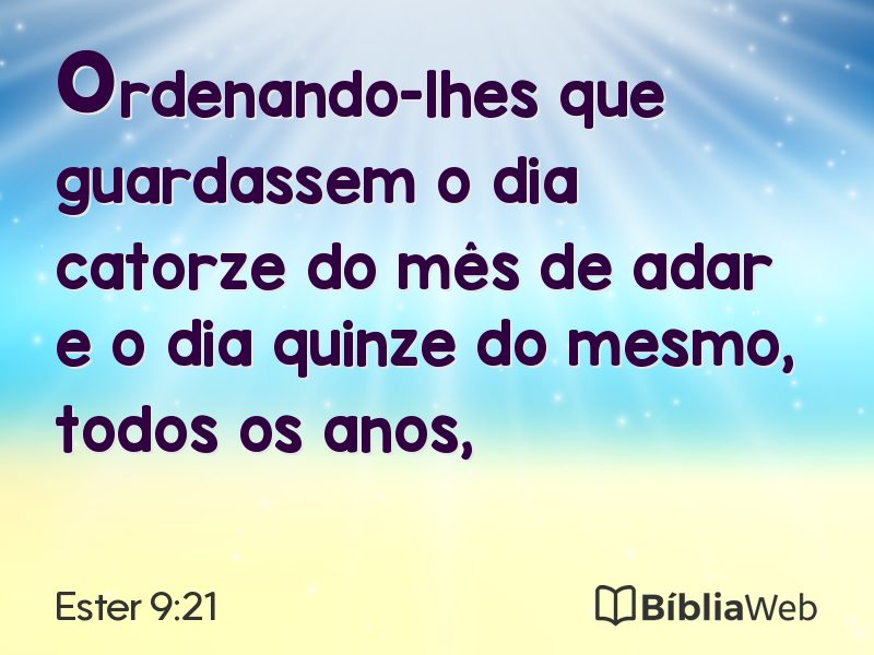 Ester 9:21 em imagem para compartilhar