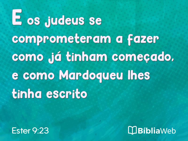 Ester 9:23 em imagem para compartilhar