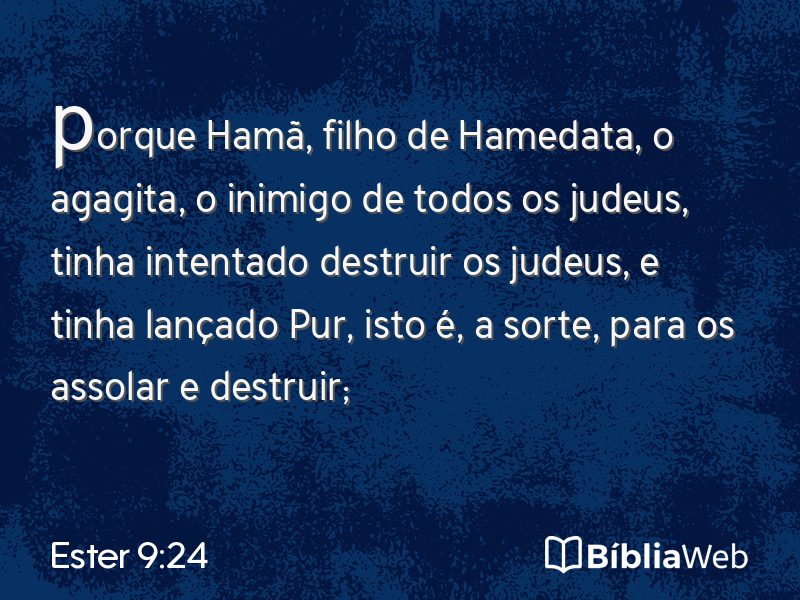 Ester 9:24 em imagem para compartilhar