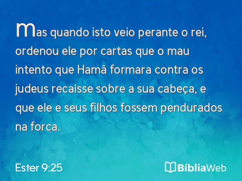 Ester 9:25 em imagem para compartilhar