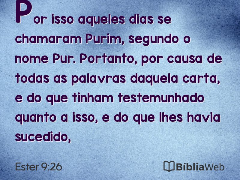 Ester 9:26 em imagem para compartilhar