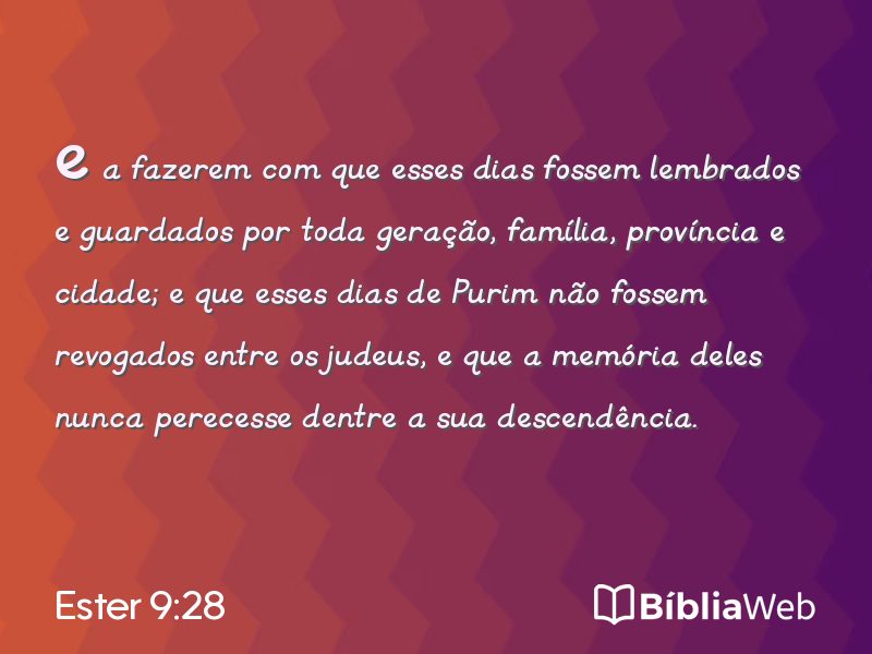 Ester 9:28 em imagem para compartilhar