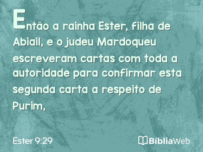Ester 9:29 em imagem para compartilhar