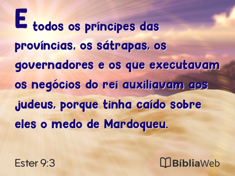 Ester 9:3 em imagem para compartilhar