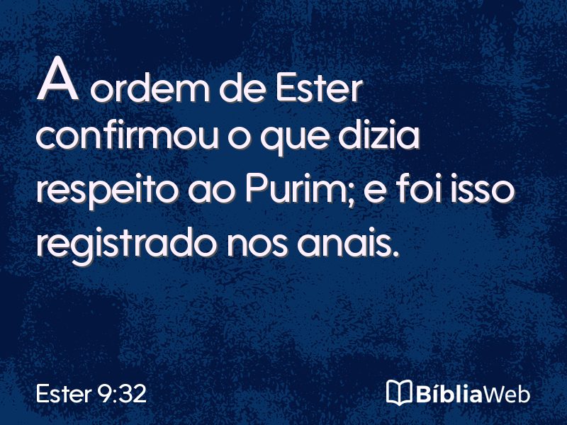 Ester 9:32 em imagem para compartilhar