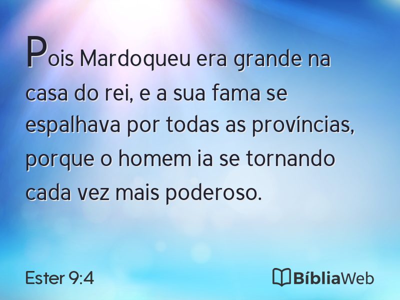 Ester 9:4 em imagem para compartilhar