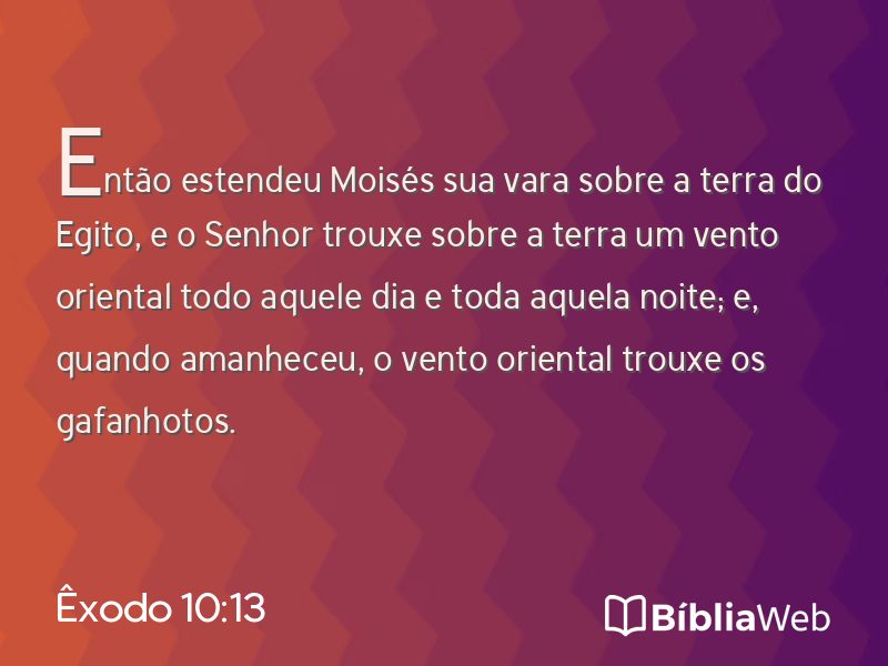 Êxodo 10:13 em imagem para compartilhar