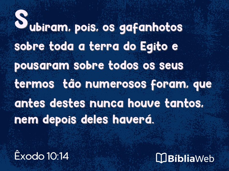 Êxodo 10:14 em imagem para compartilhar