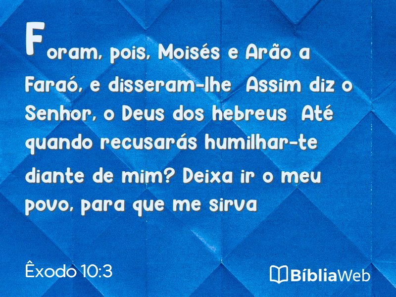 Êxodo 10:3 em imagem para compartilhar